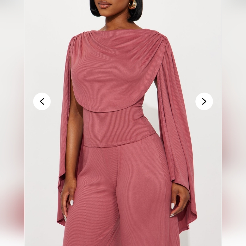Fashion Nova Draped Pink Pantsuit - Picture 2 of 6